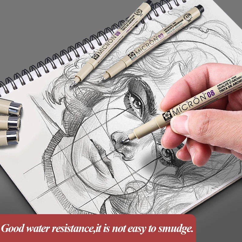 SAKURA Manga Markers Needle Pen Art Hand-painted Hook Line Pen Animation Creation Design Drawing Pen for Drawing Art Single 3