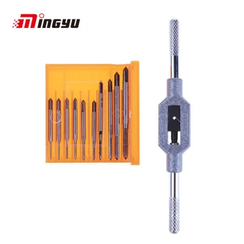 

11pcs M1 M1.2 M1.4 M1.6 M1.7 M1.8 M2 M 2.5 M 3 M3.5 Mini Straight Fluted Screw Thread Metric Plug Taps With Wrench Handle