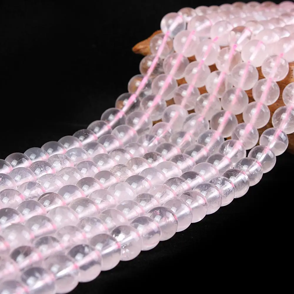 

Круглые Бусины Из Натурального ледяного розового кварца, незакрепленные бусины 6 мм, 8 мм, 10 мм для ожерелья, браслета, для изготовления ювелирных изделий «сделай сам», нить 15 дюймов