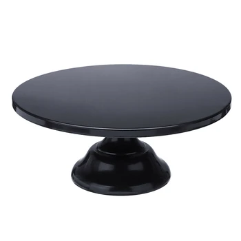 

12 Inch Iron Round Cake Stand Cake Plate Pedestal Dessert Holder Wedding Birthday Party-Black