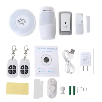 

Smart Home WiFi Security Alarm Kit Gateway Hub Door Window Sensor PIR Detector Automation Home Security System for Alexa Google