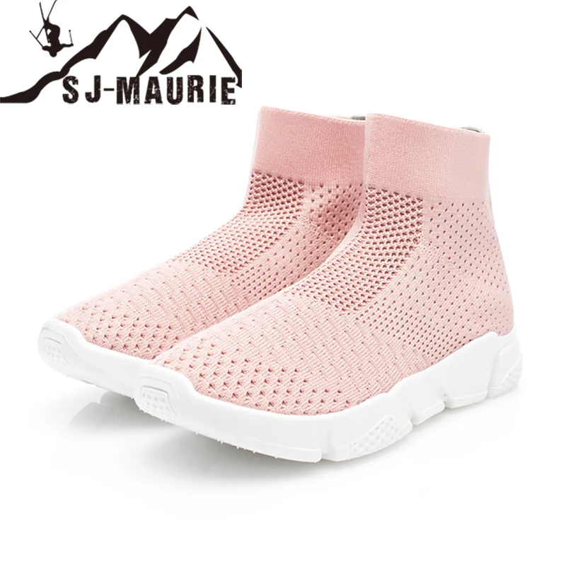 SJ-Maurie Sock Sneakers Breathable Sport Shoes Sock Boots Woman Shoes Middle Top Running Shoes For Women