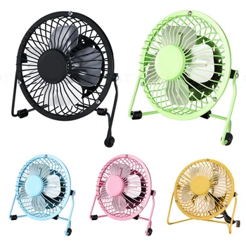 

USB Metal Fan Mini Portable Electric Cooler Hand-held Desktop Rechargeable Cooling Tool Silence Summer Fans