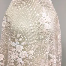 GLace 1Y/лот Розовая вышивка с блестками кружевной Блеск Ткань для платья diy ручной работы декоративная ткань аксессуары TX1412