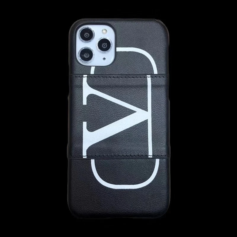 Роскошный кожаный прошитый vltn чехол для телефона для iphone 11 Pro x xs xr max 8 7 plus модный простой жесткий чехол - Color: 1