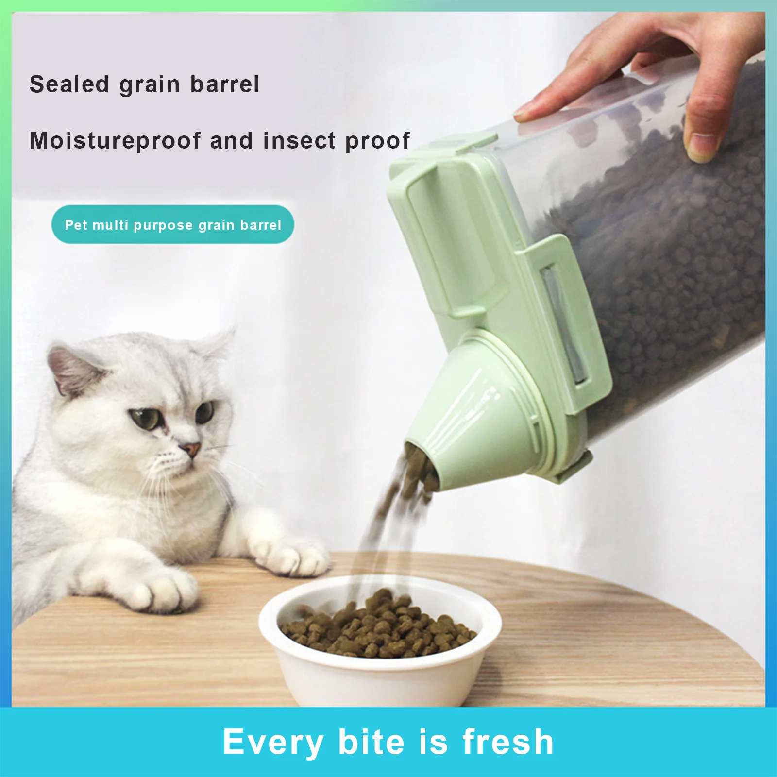

Pet Food Storage Box Container Airtight Dog Cats Foods Container with Measuring Cup Box Storage Tank Pet Storage Grain Barrel