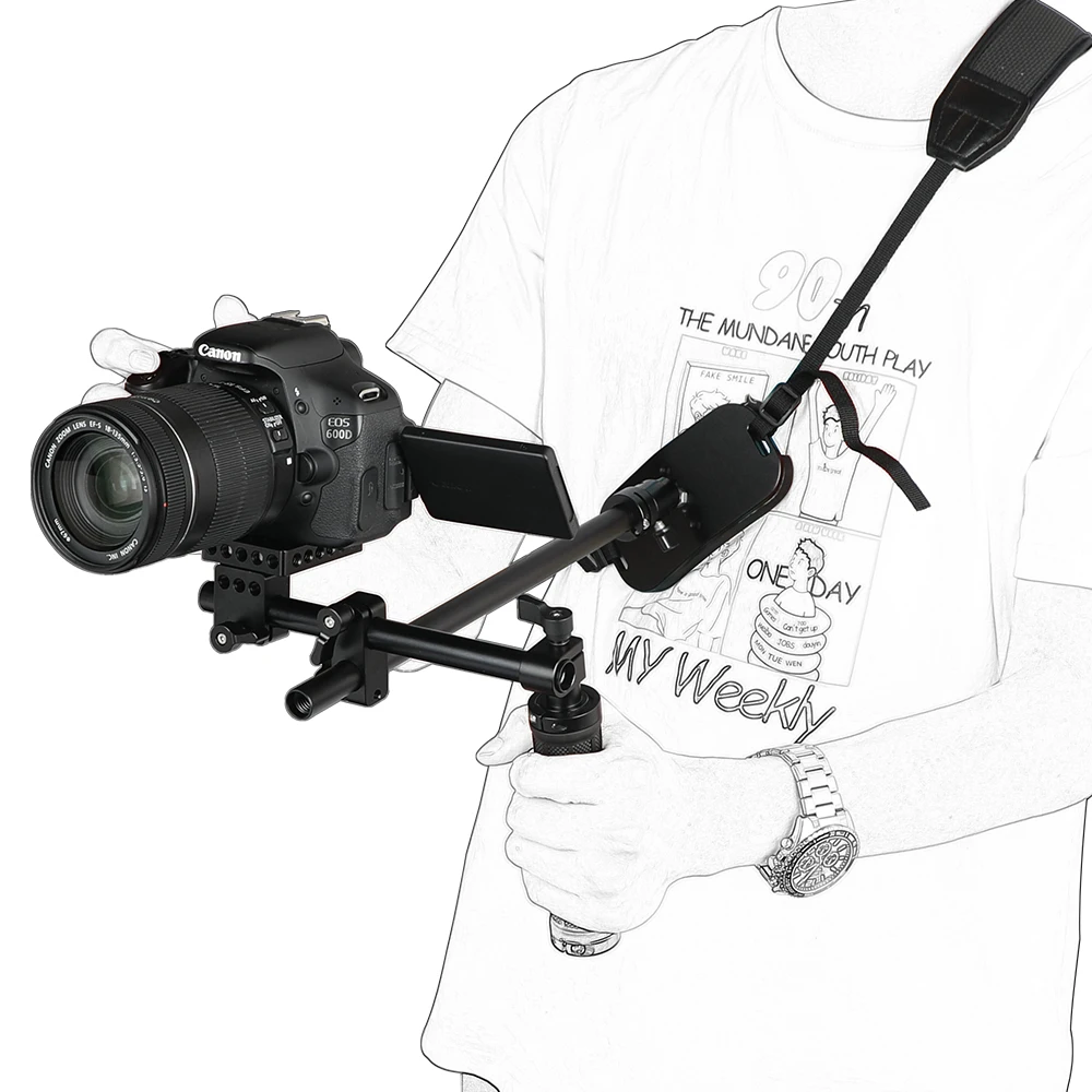 

Kayulin DSLR Video Camera Single Handle Shoulder Support Rig Stabilizer Baseplate Kit For Universal Cameras