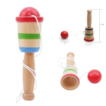 2021 Kids Anti Stress Safe Simple Wooden Bilboquet Cup and Ball Preschool Educational Toys for Children Outdoor Funny Games 1