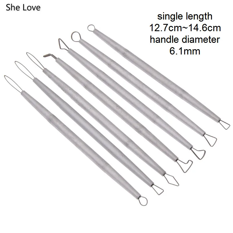 Stainless Steel Aluminum Polymer Clay Tools 7pcs Pottery Ceramic Sculpting Carving Wire End Ribbon polymer clay tools,pottery tools,clay sculpting tools,pottery sculpting tools,clay craft tool