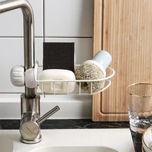 Нержавеющая сталь Горячая раковина подвесной стеллаж для хранения держатель кран зажим Ванная комната Кухня Dishcloth клип полка слив сухое полотенце Органайзер