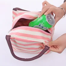 Корейский стиль багажная сумка сумки в полоску Bento Box сумка для студентов ручной Ланч-бокс сумка для пикника уличная сумка с фабрики
