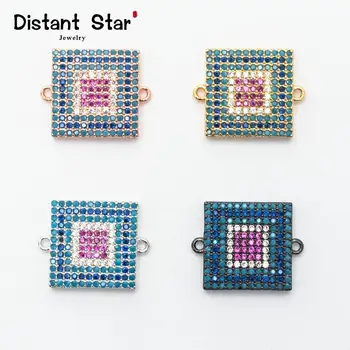 

16*20mm DIY Jewelry bracelet making brass Cubic ZirconiaWomen's Bracelet Connector micro pave cz connector jewelry wholesale