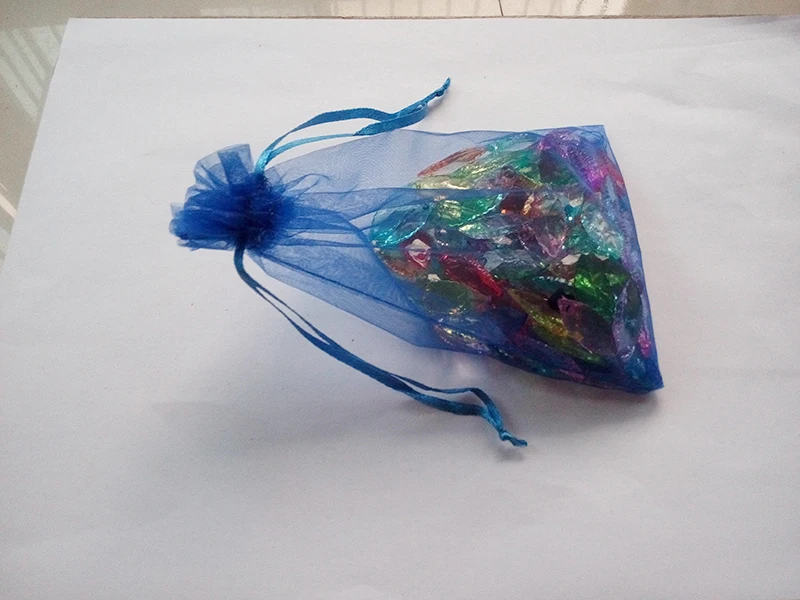 

1000pcs 9*12 Blue small gift bags for jewelry/wedding/christmas/birthday Organza Bags with handles Packaging Yarn bag