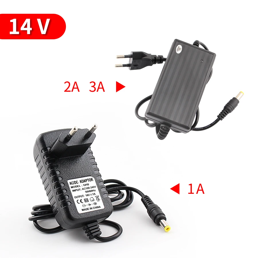 

14V Power Supply 14V 110V/220V Adapter AC To DC Lighting Transformer 1A 2A 3A LED Strip Power Adapter LED Driver Switch US EU