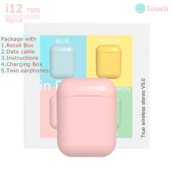 

Macaronian i12 tws Wireless Earphones Original inpods 12 Touch Pop-up Earbuds Earpiece for Phones Bluetooth 5.0