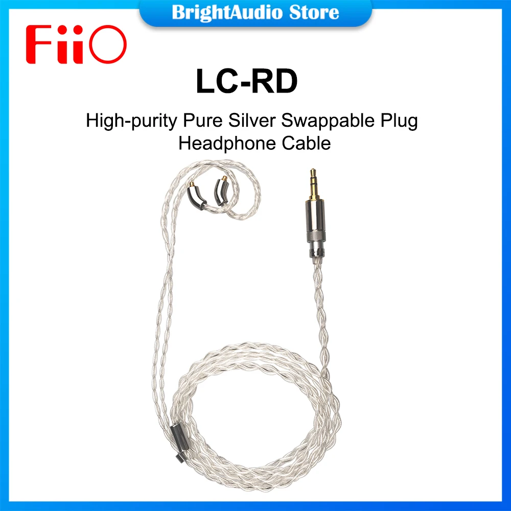 Cavo Per Auricolari Di Aggiornamento Con Spina Intercambiabile In Argento Puro Ad Alta Purezza Fiio Lc-Rd Con 3 Spine 3.5/2.5/4.4Mm Per Fd5 Fh7