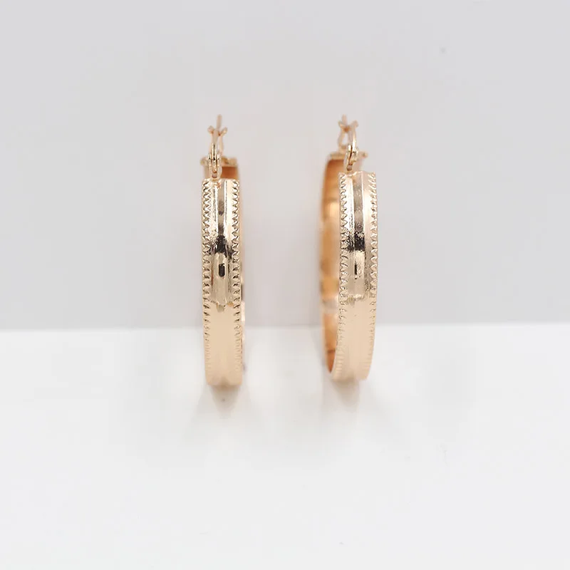 Серьги из розового золота с отверстиями для гламурных женских свадебных