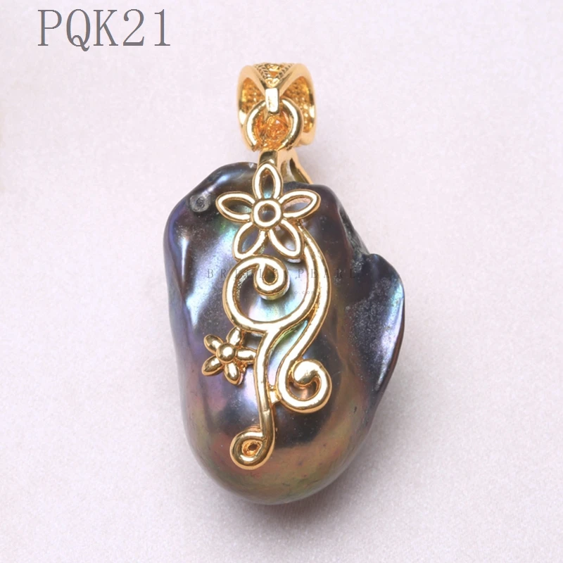 BaroqueOnly peafowl зеленый натуральный пресноводный жемчуг кулон глубокий цвет жемчужный чокер neklace Большая распродажа для девочек лучший подарок PQK - Цвет камня: PQK21