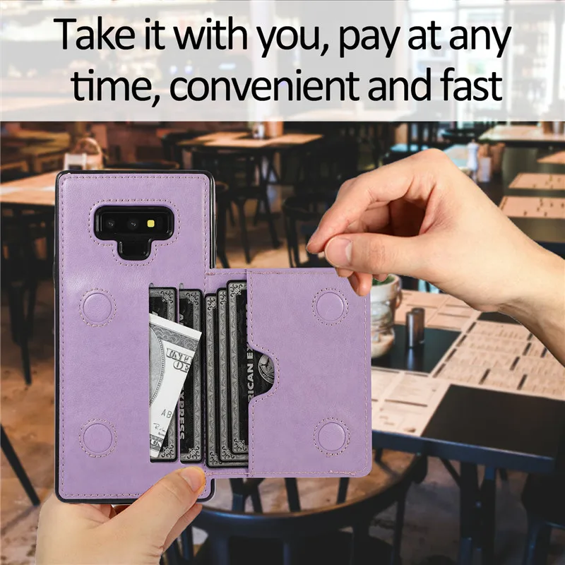 Ретро визитница для телефона samsung Galaxy Note 10 Plus 9 8 кожаные чехлы для samsung S10E S10 S9 S8 Plus задняя крышка