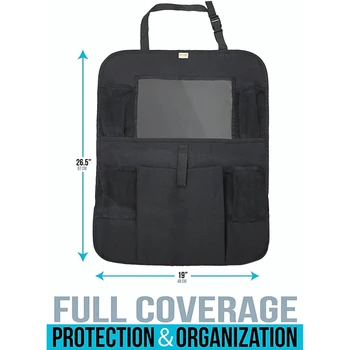 

Car Back Seat Organizer With Tablet Holder - Press Screen Pocket For Android & Ios Tablets Up To 10.5 inch - Multipurpose Use As