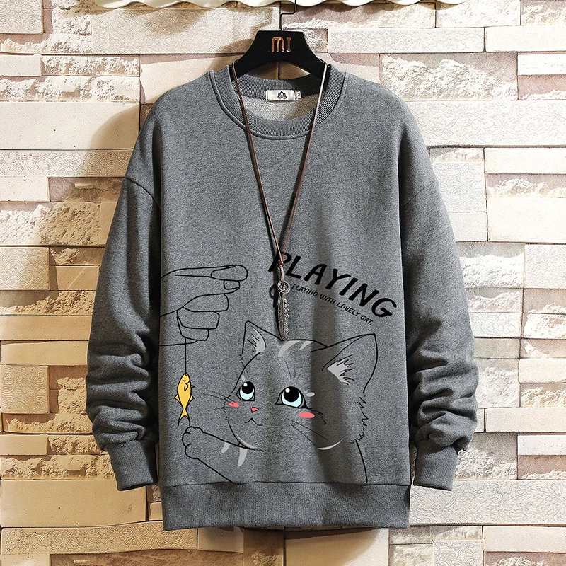 Mens Casual Sweatshirts Hoodie Men Fake Two Pieces Multi Color O-Neck Fashion Harajuku Style Male Sweatshirt 2021 New Clothes