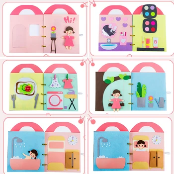 

Interactive sense development toy cloth book Monte Solibu children's cognitive education silent book