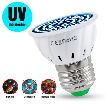 

E27 Led Germicidal Light UVC Ozone Lamp Sterilizer E14 UV Disinfezione Lamp GU10 LED Ultraviolet Light MR16 48 60 80 Amuchina