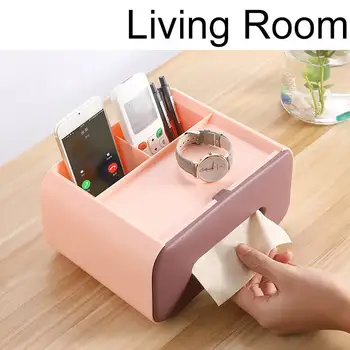 

Tissue Boxes Remote Control Storage Box Holder Coffee Table Container Desk Organizer Office Home Desktop Napkin Dispenser