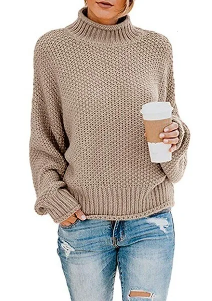 PEONFLY, Осень-зима, женские пуловеры, свитер, вязаный, эластичный, повседневный джемпер, модный, свободный, водолазка, теплый, женский свитер