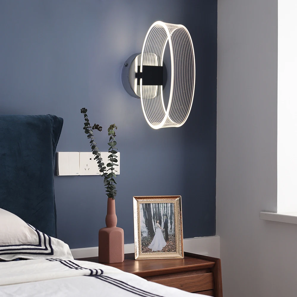 

Wall Lamp Living Room Decoration LED 6W Wall Light Indoor Home Lights Fixture Loft Light Acrylic Lamp Body AC220V Lighting
