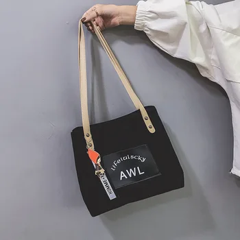 

Ins Canvas Printed Alphabet Female Bag Summer Large-capacity Tote Bag Fashion Korean Shoulder Bag for Student Ladies