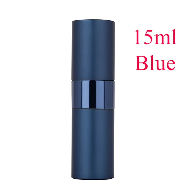 5-20ML metal aluminum Portable Refillable Perfume Bottle Cosmetic Container Empty Spray Atomizer Travel Sub-Bottle liner glass 15ML Blue  spray