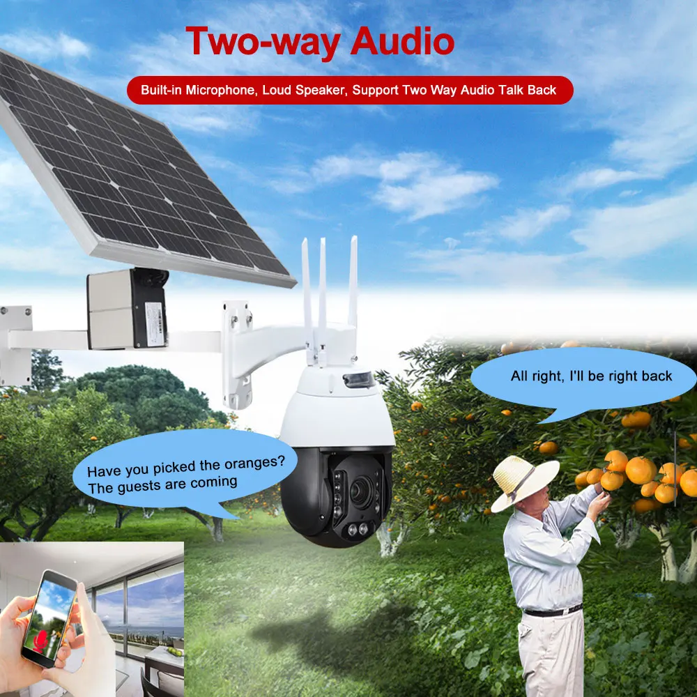 2MP 4G PTZ камера солнечная панель Li-battery power Powered Kit 60W 30Ah Wifi Беспроводная ip-камера система IR 200M 20X Zoom 2 way Audio