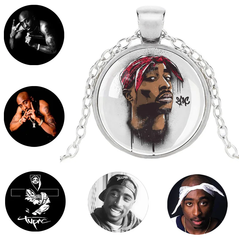 Rap Star 2Pac Tupac Shakur Necklace Pendant 3d Character Art Painting Hip Hop Torque Vintage Vinyl Jewelry DECOR For T Shirt | Украшения и