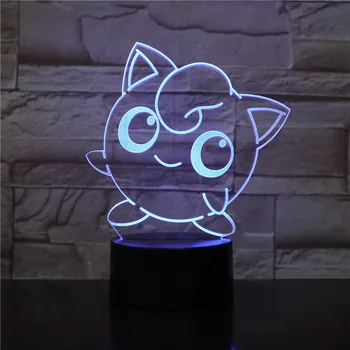 

Cartoon 3D LED Lamp Pokemon Game Figures Jigglypuff Purin Night Light Bulb Multicolor Birth Gift Kid Toy Gadgets Touch Lava 2440