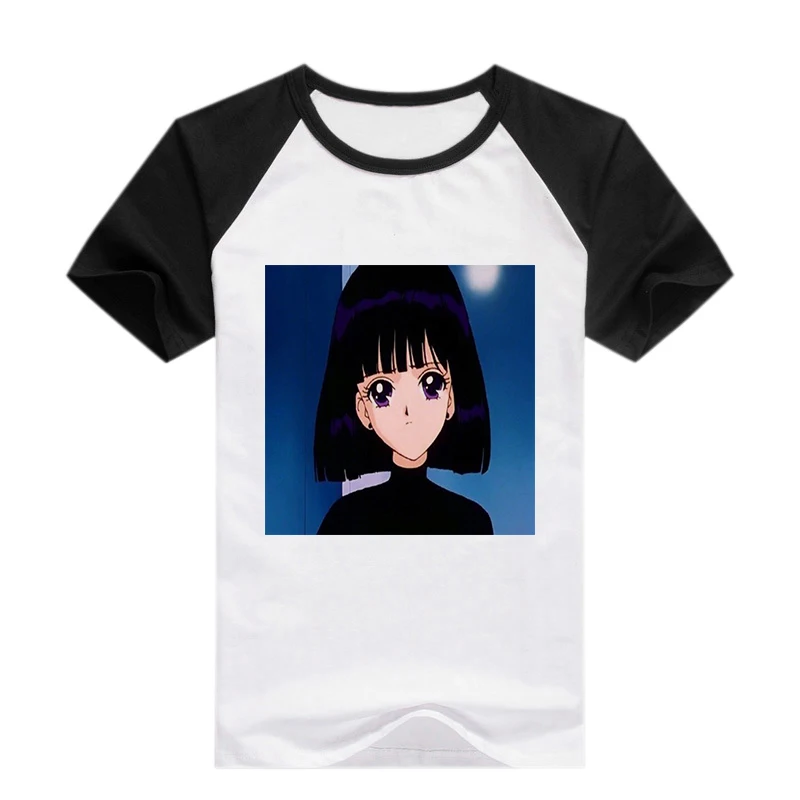 Сейлор Мун каваи мультфильм футболка для женщин Ulzzang уличная одежда 90s негабаритных одежда Графические футболки для женщин s Харадзюку футболки с принтом - Цвет: 201912298-black