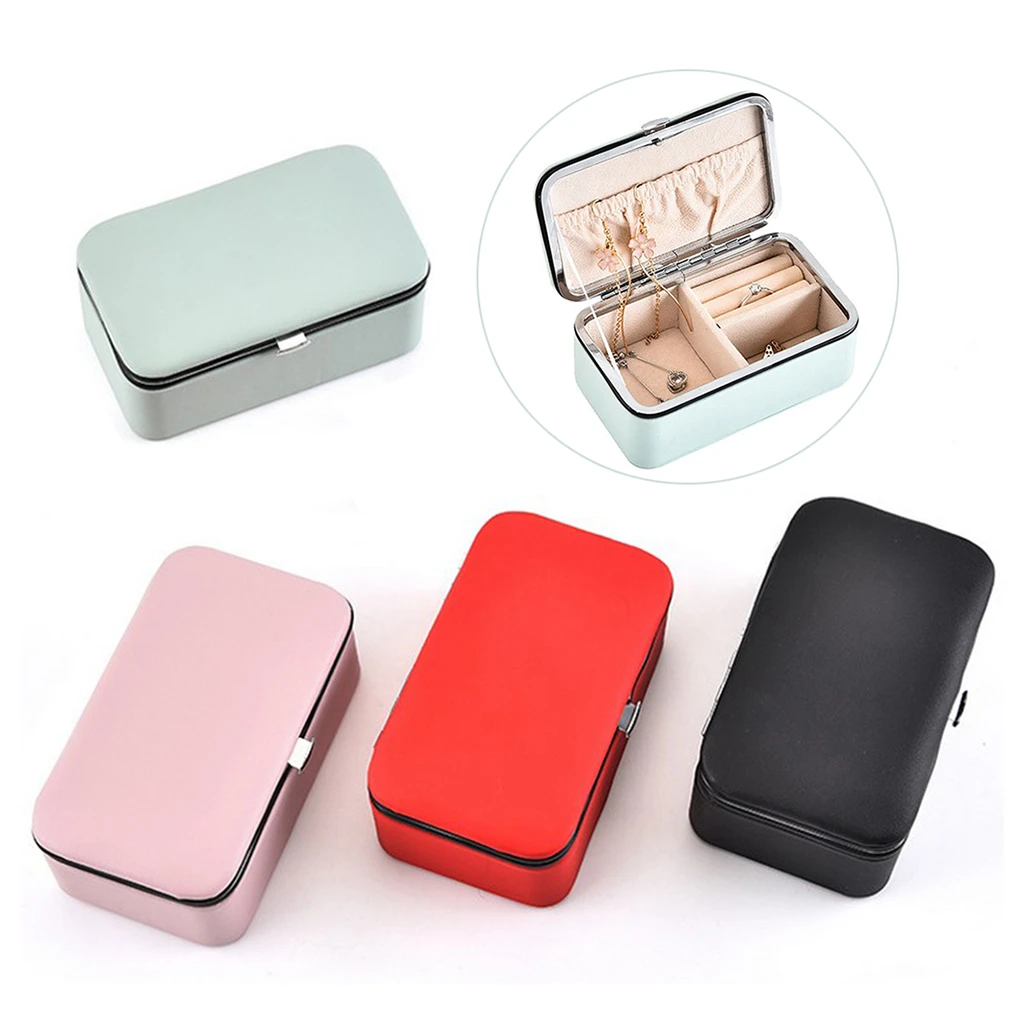 Small Pu Leather Jewelry Box Mirrored Small Lockable Travel Necklace Case| Jewelry Packaging & Display| - AliExpress