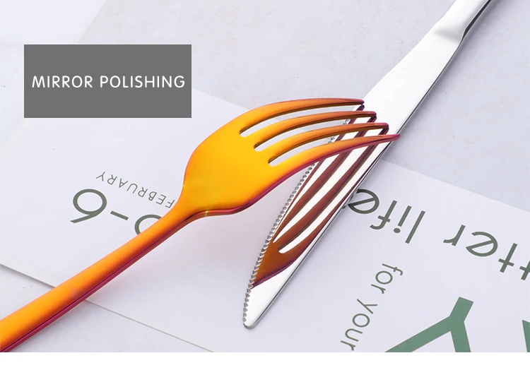 4Pcs Flatware Set Gold Cutlery Sets Stainless Steel Spoon Salad Fork Knife Dessert Tea-spoon Steak Snack Tools Dinnerware Set