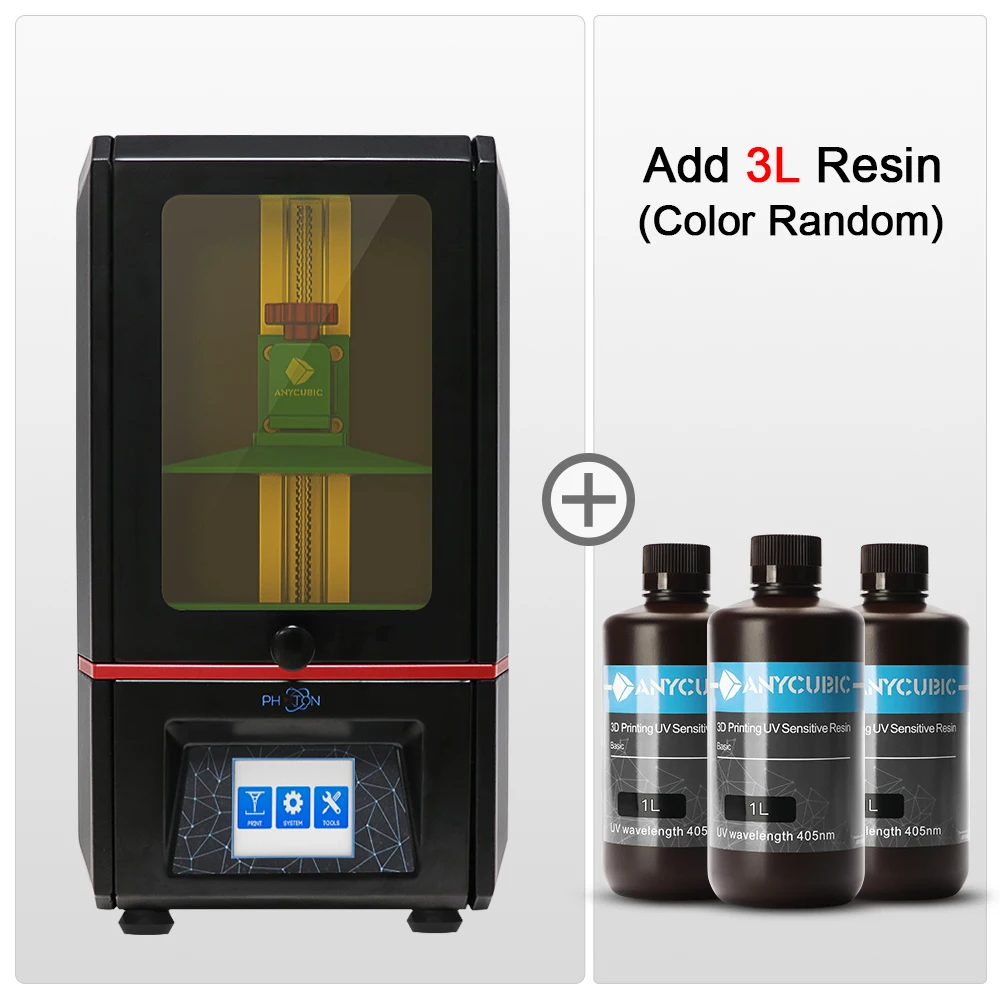 PhotonAdd3L ANYCUBIC Фотон SLA 3d принтер Плюс размер UV lcd собран 2 K экран Off-Line печать Impresora 3d Drucker Impressora UV смола - Цвет: PhotonAdd3L