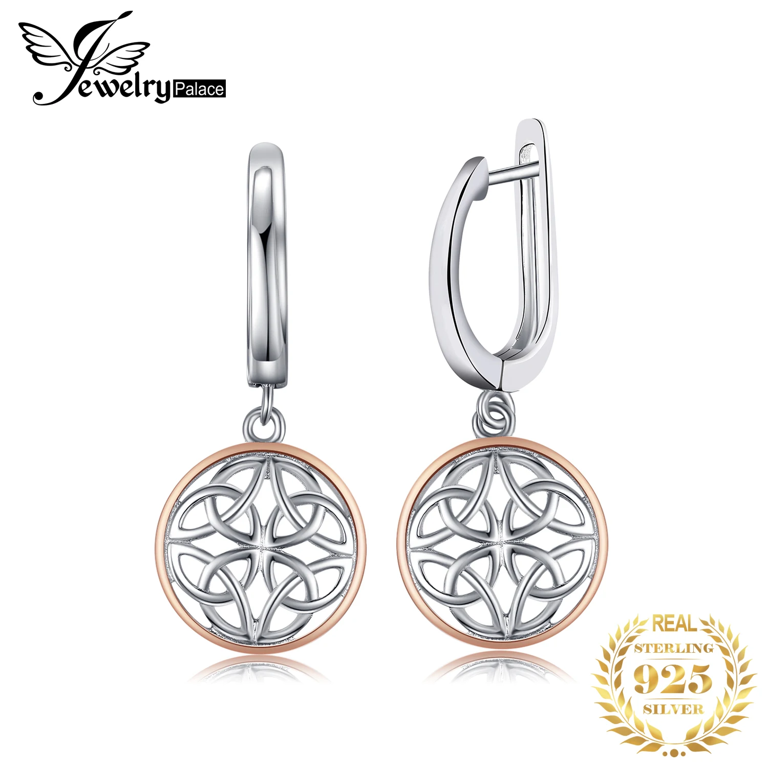 JewelryPalace кельтский висячие серьги в виде капель с 925 стерлингового серебра для