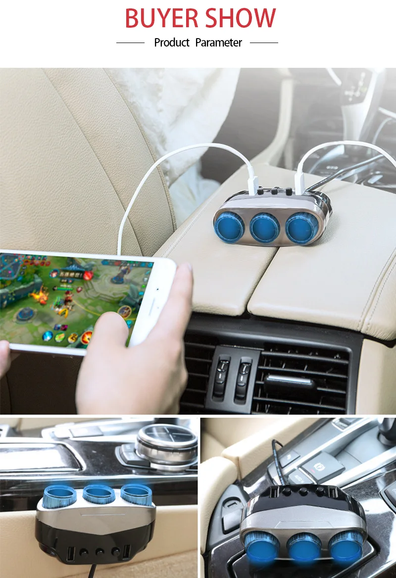 12V автомобиль Зарядное устройство QC 3,0 Быстрая зарядка USB автомобильный разъем прикуривателя с разъемом 12 v-24 v автомобильный разъем Мощность адаптер для мобильного телефона