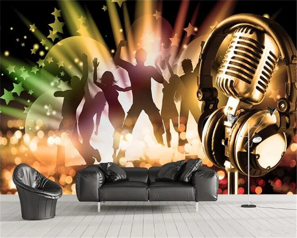 Us 885 41 Offbeibehang Modern 3d Custom Wallpaper Music Bar Stage Background Personality Colorful Dance Ktv Entertainment Venue Wall In Wallpapers