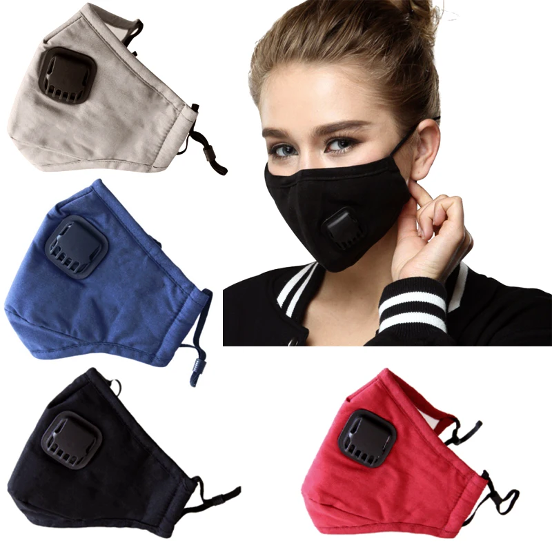 

Washable PM2.5 Mask Dust Respirator Reusable Masks Cotton Face Mask Activated Carbon Filter Anti Pollution