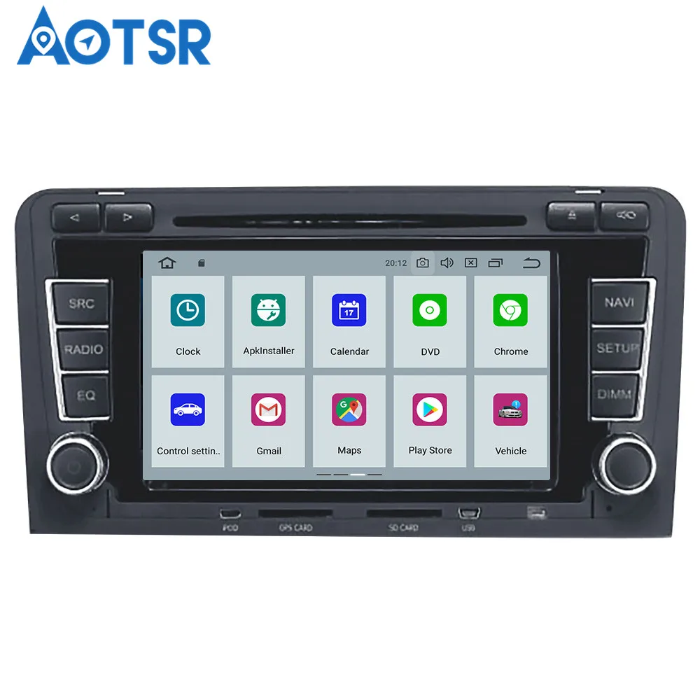 Android 9,0 gps автомобильный dvd плеер с навигацией плеер для Audi A3 S3 2003-2012 комплект с gps-навигатором мультимедийный плеер радио магнитофон