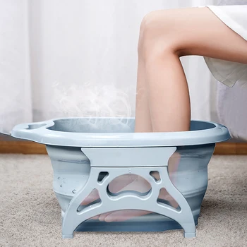 

Portable Bathtubs Foldable Foot Soaking Bucket Foaming Massage Bucket Household Sauna Bathtub Pedicure Bath Plastic
