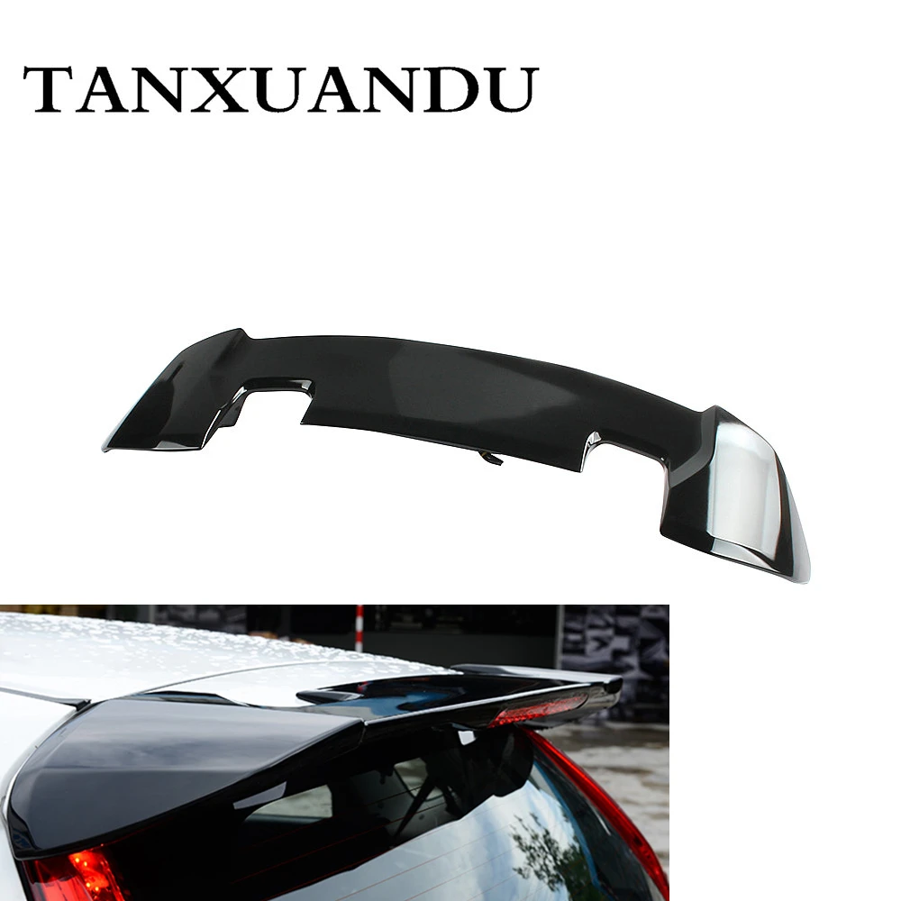 

032610 w/Light Painted Gloss Black ABS Rear Trunk Lip Spoiler Wing RS Style Fit For HONDA Fit 2015-2020 High Quality Upgrade