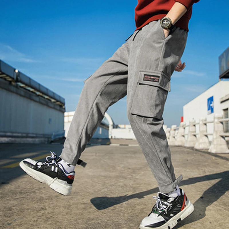 

Overalls casual pants 2020 new products loose feet multi-pocket velcro sports harem pants YJJ-62
