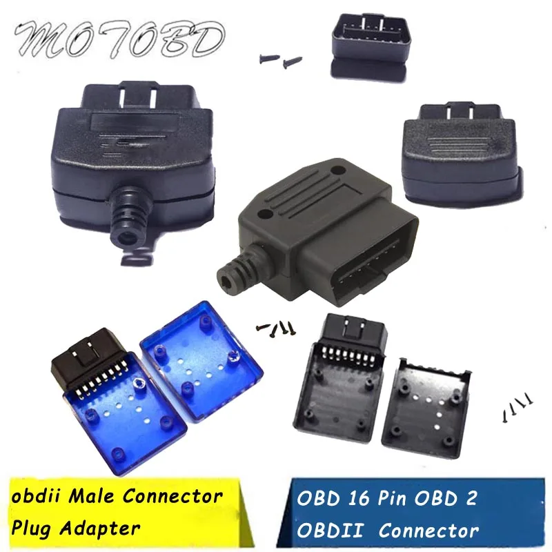 

OBD 16 Pin OBD 2 OBDII Male Connector Plug Adapter Wiring Connector Diagnostic Tool 1 Piece