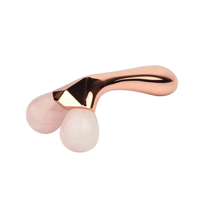 New arrival Rose Quartz Jade Body Skin Anti-wrinkle Slimming Beauty tool Neck Thin Lift Facial Massage Roller