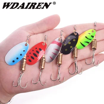 SUPER PROMO ❤️ 1PCS Metal Spinner Spoon Fishing Lures Shone Wobbler 2.5g 3.5g 5.5g Sequin Trout Artificial Bait With Hook For Bass Carp Pesca - discount item 40% OFF Sports & Entertainment